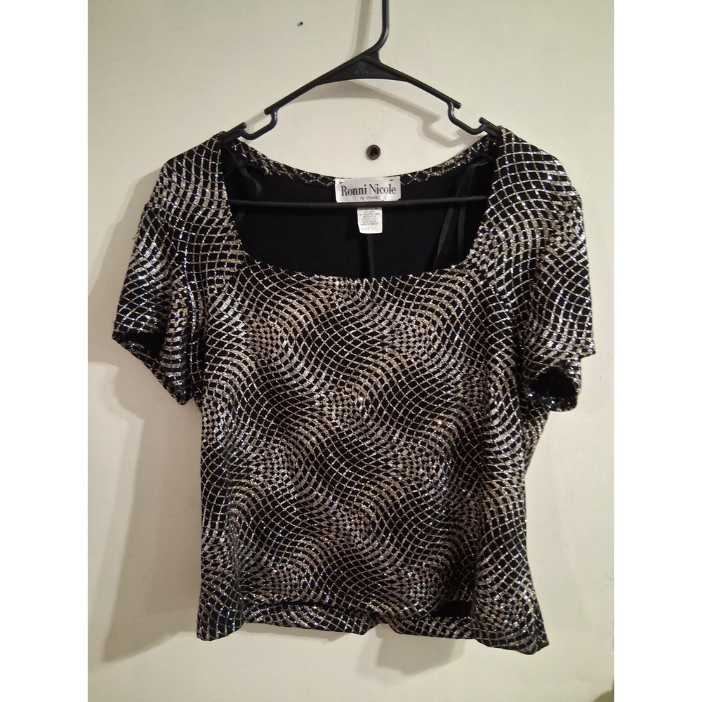 Vintage Old‎ Money Hollywood Art Deco Blouse Glitz Bling